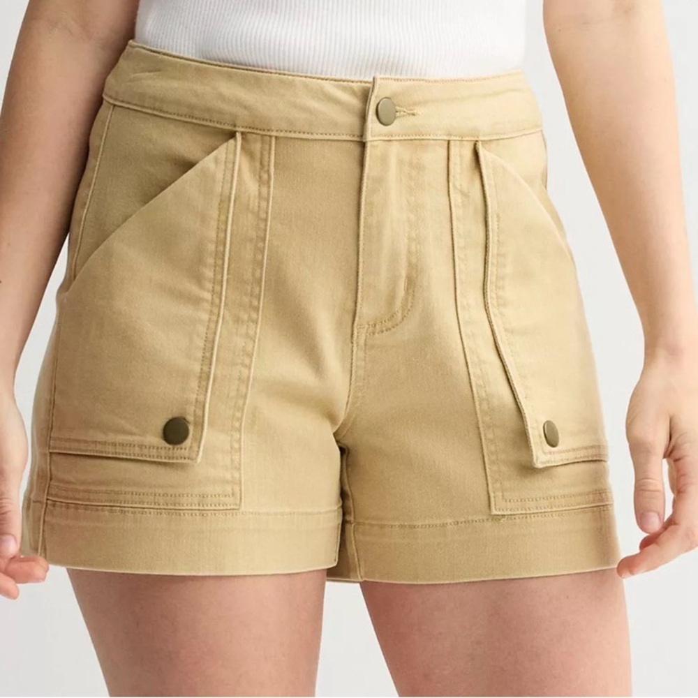 Draper James High-Rise Utility Khaki Women’s Shorts -NWT
